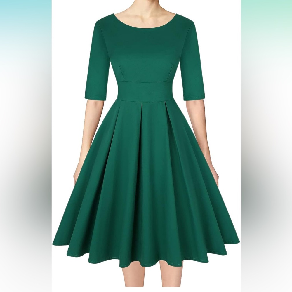 NWT- MINTLIMIT Women's 1950s Retro Vintage Cocktail Party 3/4 Sleeve Swing Dress